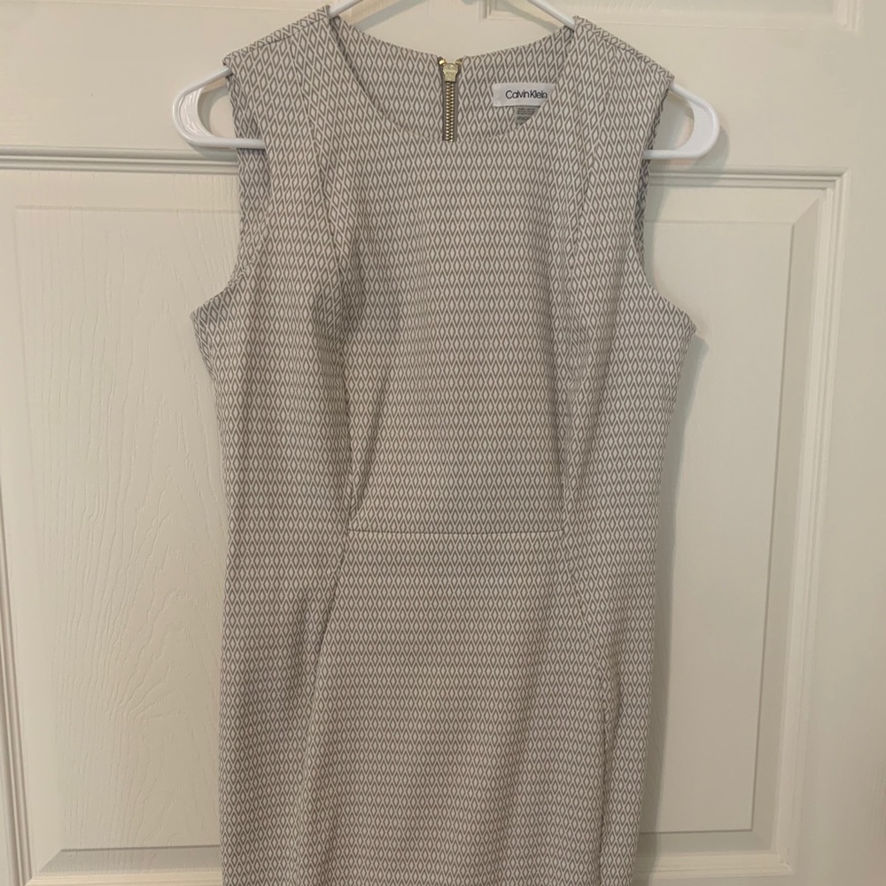 Calvin Klein Dress White and Kaki